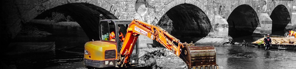 Scour protection of old listed bridge in Bournemouth